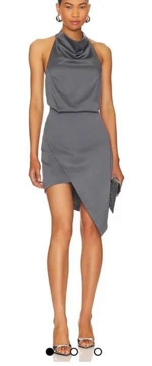 Revolve Elliatt Gray Halter Asymmetrical Special Occasion Dress thumbnail 1