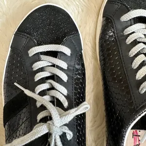 D.A.T.E.‎ Curve Sneakers 7 Black Leather Glitter Snake Print Platform Shoes thumbnail 7