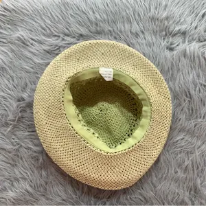 Anthropologie Handmade Crochet cottage core Straw Bucket Hat Foldable Travel Sun Hat thumbnail 3
