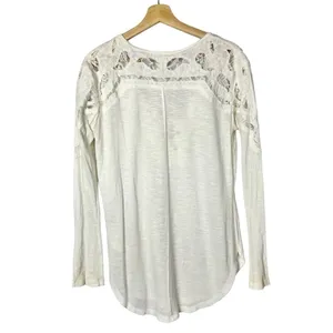 Free People Jennie White Lace Up Long Sleeve Tunic Top‎ XS thumbnail 3