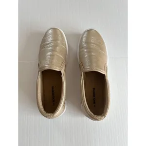 Woolworths Womens‎ Sz 5.5 Gold Platform Slip On Sneakers Shoes thumbnail 3