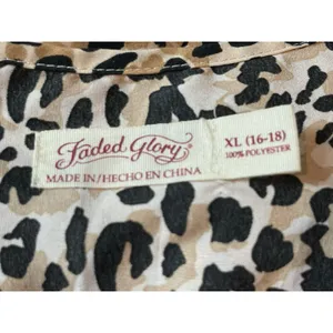 Faded Glory Sleeveless Semi Sheer Animal Cheetah Print Top XL thumbnail 8