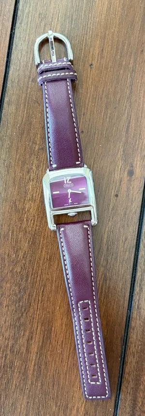 Coach Y2K Purple Leather Watch thumbnail 1