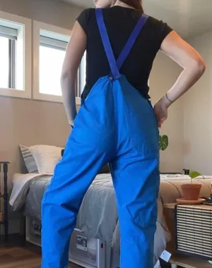 AMAZING French workwear blue overalls with white plastic detailing 🦋 thumbnail 4