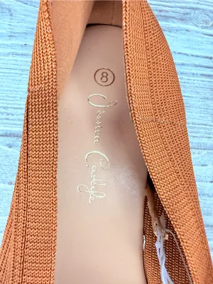 Nwt Jessica Carlyle pointed-toe ribbed knit ballet flat cognac slip ons size 8 thumbnail 2