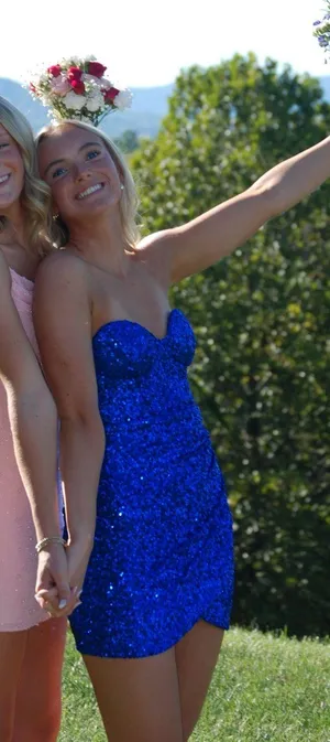 Blue Homecoming Honey and Rosie Dress Royal thumbnail 3