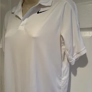 Nike Dri-FIT Golf Polo‎ Shirt Womens Large White Performance Top 642071-101 thumbnail 1