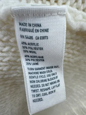 American Eagle Outfitters Cream Crewneck cable Knit Sweater wool blend L winter thumbnail 10