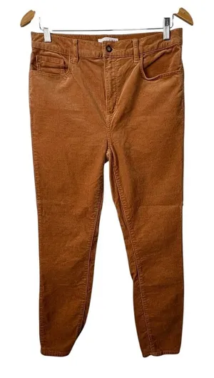 LOFT Corduroy Pants High Waist Golden Tan Brown‎ Comfort Women Size Large thumbnail 1