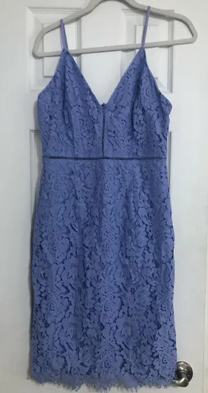 ASTR The Label Women Size Medium Dress Lace ‎ Periwinkle Spaghetti Strap midi thumbnail 1