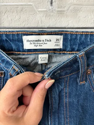 Abercrombie & Fitch Dark Blue High-Rise Jeans - Curve Love size 25 thumbnail 7