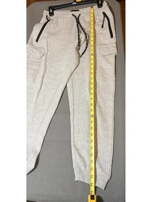 WXYZ Women's Gray Fleece Cargo Pants Drawstring Zipper Elastic Waist Pockets thumbnail 6