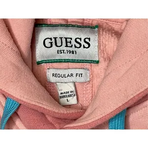 Guess Heavyweight‎ Hooded Sweatshirt Hoodie Unisex Retails $118 Peach Colorblock thumbnail 5
