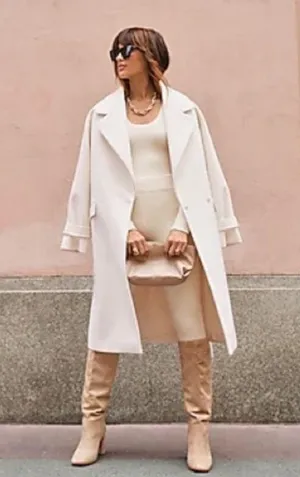 Ann Taylor Desert Sand Nude Block Leather Tall Knee High Boots Heels Booties thumbnail 8