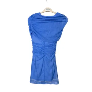Amanda Uprichard Lola Dress English Lavender Blue Mesh Ruched Mini Dress thumbnail 5