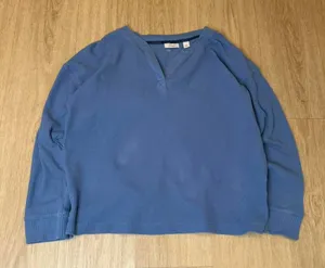 L.L.Bean waffle knit top Women's size small Blue thumbnail 1
