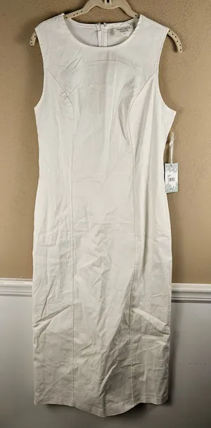 NWT Hyacinth House‎ Tuckernuck Womens White Sleeveless Dress Medium thumbnail 1