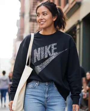 Nike Women's Black Sweatshirt with Logo thumbnail 1