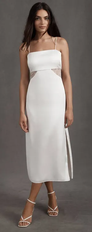 Sachin & Babi Jane Strappy Sheer Lace Cutout Satin Midi Dress‎ NWT Sz 2 $295 thumbnail 1