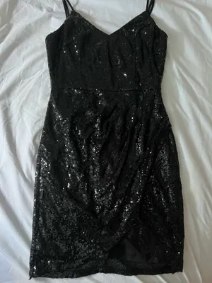 Lulus Black Sparkly Hoco Dress  thumbnail 2