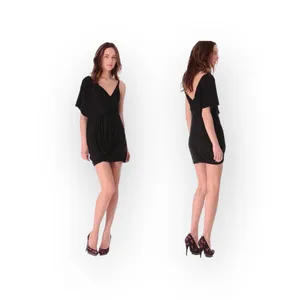 new T-Bags [MISA] ♛ Asymmetric Bubble Mini Dress ♛ Little Black Dress ♛ LBD Y2K thumbnail 4