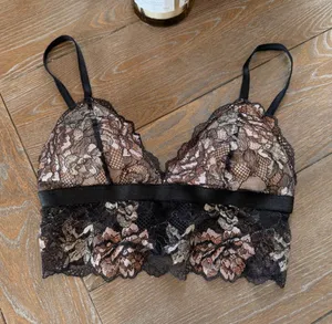 Anthropologie NWT Under Projection Black/ Nude Lace Bra Size‎ Small thumbnail 1