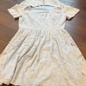 Women’s Light Blue Lace Mini Dress Size Medium C22-007 thumbnail 13