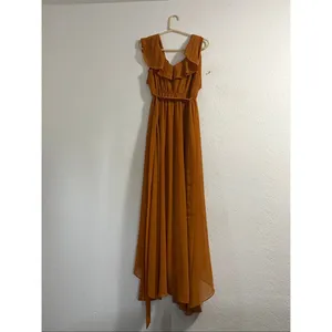 Baltic Born Katya Ruffle Maxi Dress in the amber rust color M whimsy thumbnail 4