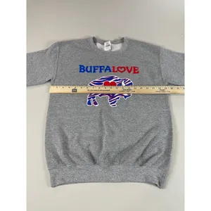 Gildan Activewear Womens Gray “Buffalo Love” Sweatshirt Size S thumbnail 4