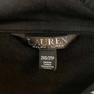 Lauren Ralph Lauren Black Label Womens Pullover Hoodie Embossed Logo 2XS thumbnail 4