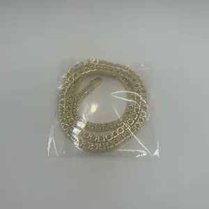 Moissanite Tennis Chain 5mm 22 Inch Gold New VVS1 D No Pass Hyperallergenic thumbnail 2