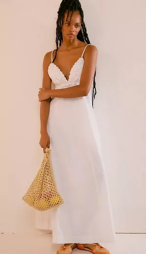 NWT Free People Lovey Maxi Color: Ivory Size S thumbnail 2