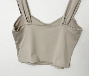 [Abercrombie & Fitch] Nude Light Taupe Soft Sweetheart Crop Tank Top Sz Large L thumbnail 6