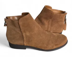 Steve Madden Women’s Tan Suede Ankle Booties with Back Zip Size 10M thumbnail 1