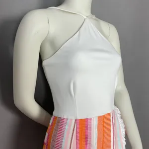 Anthropologie Hutch Dress Kayln‎ Halter Tank Colorful White Sz 4 Faux Wrap Skirt thumbnail 15