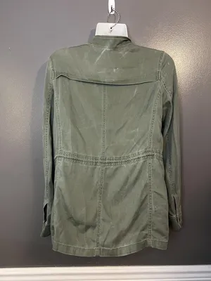Express Jacket Womens XS Green Army Utility Field Zip Pockets Drawstring Waist thumbnail 4