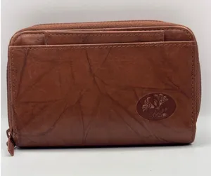Buxton Brown Genuine Leather Double Zip Around RFID Organizer Wallet‎ Women thumbnail 1
