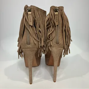 Schutz tan fringe‎ leather platform heels women’s size U.S. 7 party western thumbnail 4