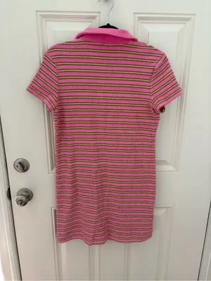 English Factory Terry Striped Polo Dress Size Small thumbnail 4