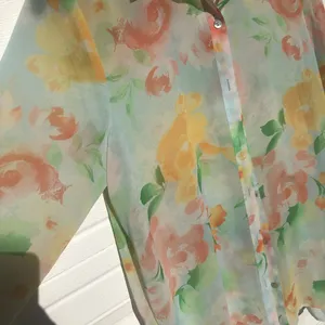 J. Jill Sheer Floral Pastel Business Casual Blouse thumbnail 5