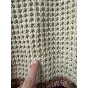 Handmade Crochet Cardigan Women Open Front Size S/M Chunky Acrylic Cottagecore Bohemian‎ thumbnail 11