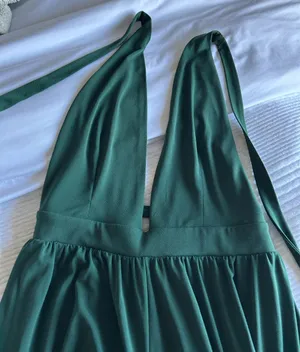 Urban Outfitters Halter Plunge Green Jumpsuit thumbnail 4