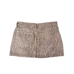 Zara NWT‎ Leopard Print Denim Mini Skirt Brown Tan Animal Print Size M thumbnail 10