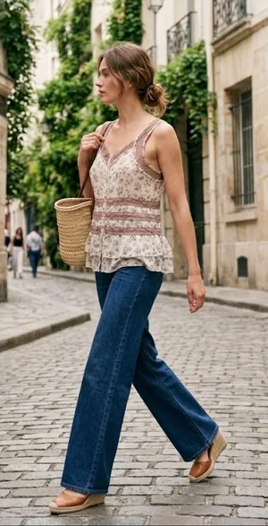 Girl Krazy Y2K Vintage Sheer Floral Bohemian Tank Top thumbnail 1