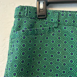Laundry by Shelli Segal green and navy geometric print Bermuda shorts size 14 thumbnail 10
