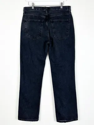 AGOLDE Lana organic cotton dark gray black straight leg distressed jeans size 30 thumbnail 2