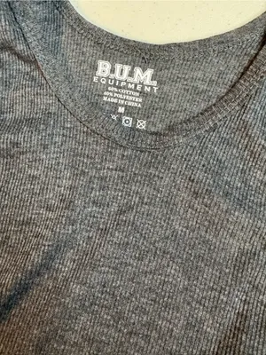 BUM EQUIPMENT MEDIUM ✨ VINTAGE Y2K ribbed sleeveless cropped tank gray VGUC thumbnail 2