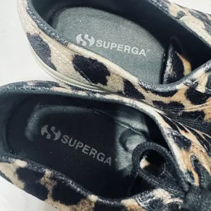 Superga velvet cheetah leopard tennis shoes sneakers womens 7.5/38 thumbnail 6