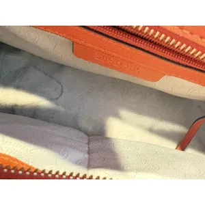 Michael Kors Selma Medium Saffiano Leather Satchel Bag Orange Gold Hardware thumbnail 3