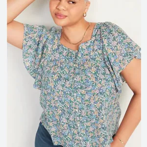 Old Navy Oversized Springtime Floral-Print Square-Neck Top Casual Multicolor thumbnail 1